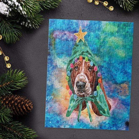 Basset Hound Rasse Hund Weihnachten Puzzle