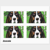 Basset Hound Rechteckiger Aufkleber (Blatt)
