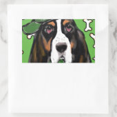 Basset Hound Rechteckiger Aufkleber (Tasche)
