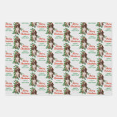 Basset Hound Red Berry Holly Weihnachten Geschenkpapier Set (Vorderseite 2)