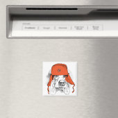 Basset Hound | Red Ushanka Hat Magnet (In Situ (Geschirrspüler))