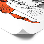 Basset Hound | Red Ushanka Hat Poster (Ecke)