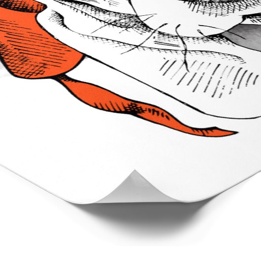 Basset Hound | Red Ushanka Hat Poster (Ecke)