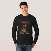 Basset Hound Reindeer Frohe Weihnachtsbeleuchtung T-Shirt (Vorne ganz)