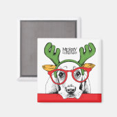 Basset Hound Reindeer Magnet (Vorderseite/Rückseite)