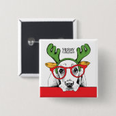 Basset Hound Rentier Button (Vorne & Hinten)