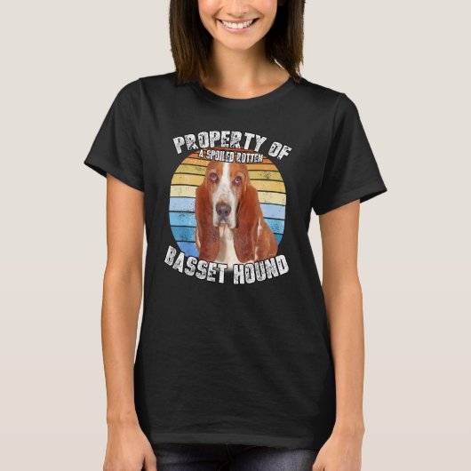 Basset Hound Retro Property Of T-Shirt (Vorderseite)