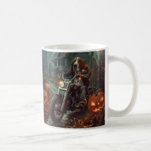 Basset Hound Riding Motorrad Halloween Beängstigen Kaffeetasse