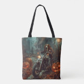 Basset Hound Riding Motorrad Halloween Beängstigen Tasche (Rückseite)