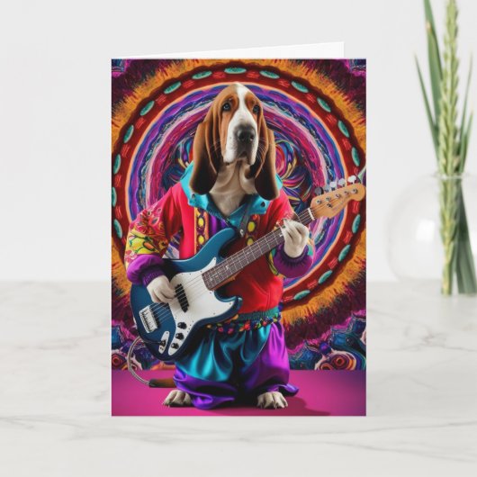 Basset Hound Rock Star Card Karte (Vorderseite)