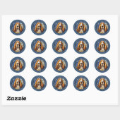 Basset Hound Round Stickers (Blatt)