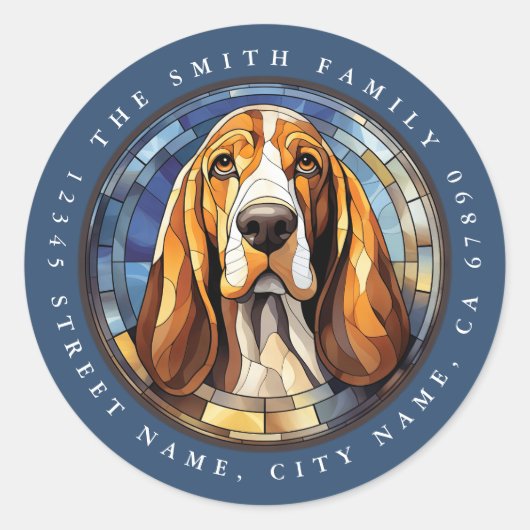 Basset Hound Round Stickers (Vorderseite)