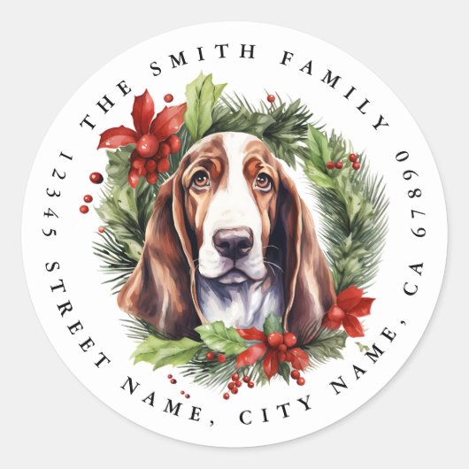 Basset Hound Round Stickers (Vorderseite)