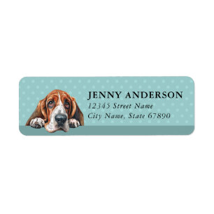 Basset Hound Rücksende-Adressetikett