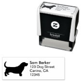 Basset Hound | Rücksendeadresse der Hunde Silhouet Permastempel (Beispiel)