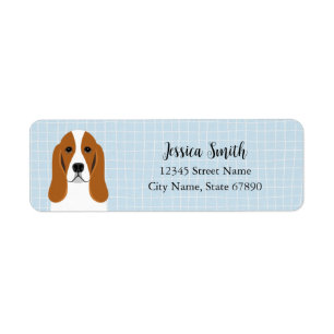 Basset Hound-Rücksendeadressen-Aufkleber