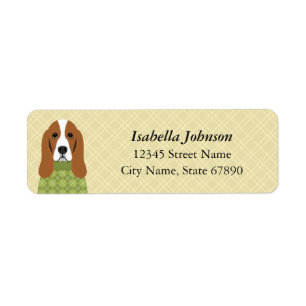 Basset Hound-Rücksendeadressen-Aufkleber