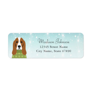 Basset Hound-Rücksendeadressen-Aufkleber