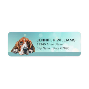 Basset Hound Rücksendeadressetikett