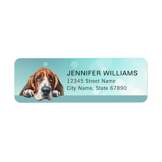 Basset Hound Rücksendeadressetikett (Vorne)