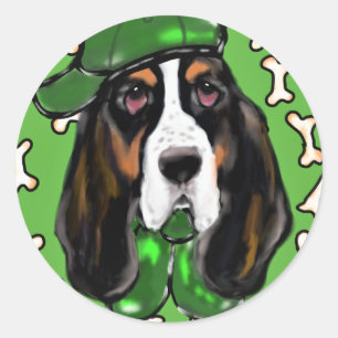 Basset Hound Runder Aufkleber