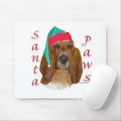 Basset Hound Santa Paws Mousepad (Mit Mouse)