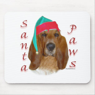 Basset Hound Santa Paws Mousepad