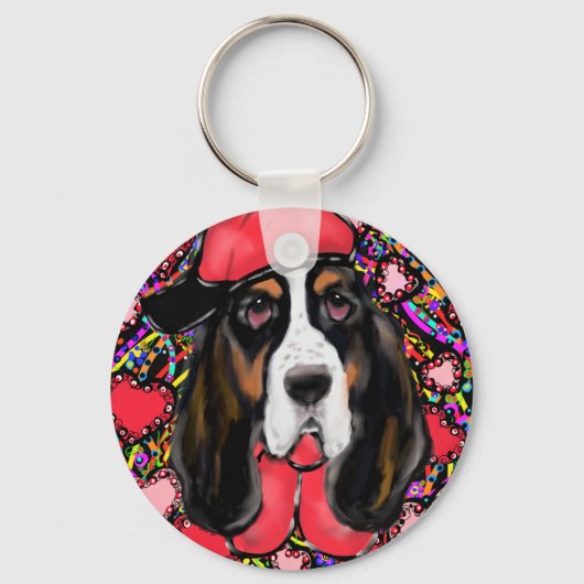 Basset Hound Schlüsselanhänger (Vorderseite)
