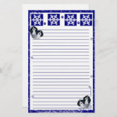 Basset Hound-Schnee-Flocken-Weihnachten stationär Briefpapier (Vorne/Hinten)