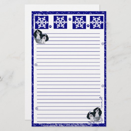 Basset Hound-Schnee-Flocken-Weihnachten stationär Briefpapier (Vorne/Hinten)