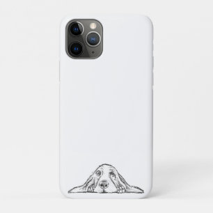 Basset Hound schwarz weiß einfache Welpenaugen Case-Mate iPhone Hülle