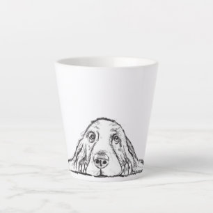 Basset Hound Schwarz Weiß einfache Welpenaugen Milchtasse