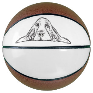 Basset Hound schwarz weiß einfaches Hundewelpen Au Basketball