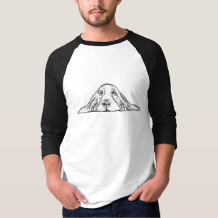 Basset Hound schwarz weiß einfaches Hundewelpen Au T-Shirt