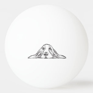 Basset Hound schwarz weiß einfaches Hundewelpen Au Tischtennisball