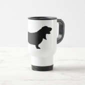 Basset Hound (Schwarzes) Reisebecher (VorderseiteRechts)