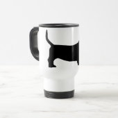 Basset Hound (Schwarzes) Reisebecher (Vorderseite Links)