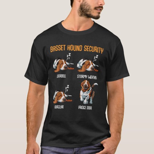 Basset Hound Security Dog Owner Animal Funny Sayin T-Shirt (Vorderseite)