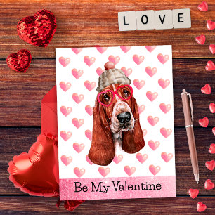 Basset Hound sei mein Valentins Hund Valentinstag Feiertagspostkarte