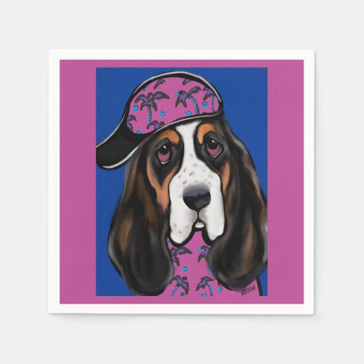 Basset Hound Serviette (Vorderseite)