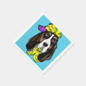 Basset Hound Serviette (Ecke)