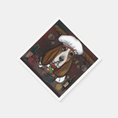 BASSET HOUND SERVIETTE (Ecke)