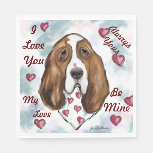 BASSET HOUND SERVIETTE (Vorderseite)