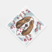 BASSET HOUND SERVIETTE (Ecke)
