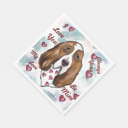 BASSET HOUND SERVIETTE (Ecke)