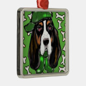 Basset Hound Silbernes Ornament (Rechts)