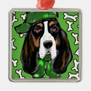 Basset Hound Silbernes Ornament