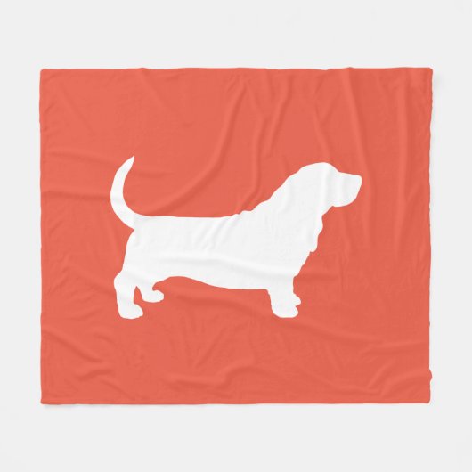 Basset Hound Silhouette Gemütlicher Hund Lover Fleecedecke (Vorderseite (Horizontal))