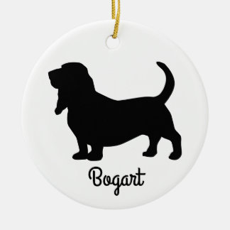 Basset Hound Silhouette Keramik Ornament