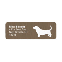 Basset Hound Silhouette Rücksendeadressen-Aufklebe